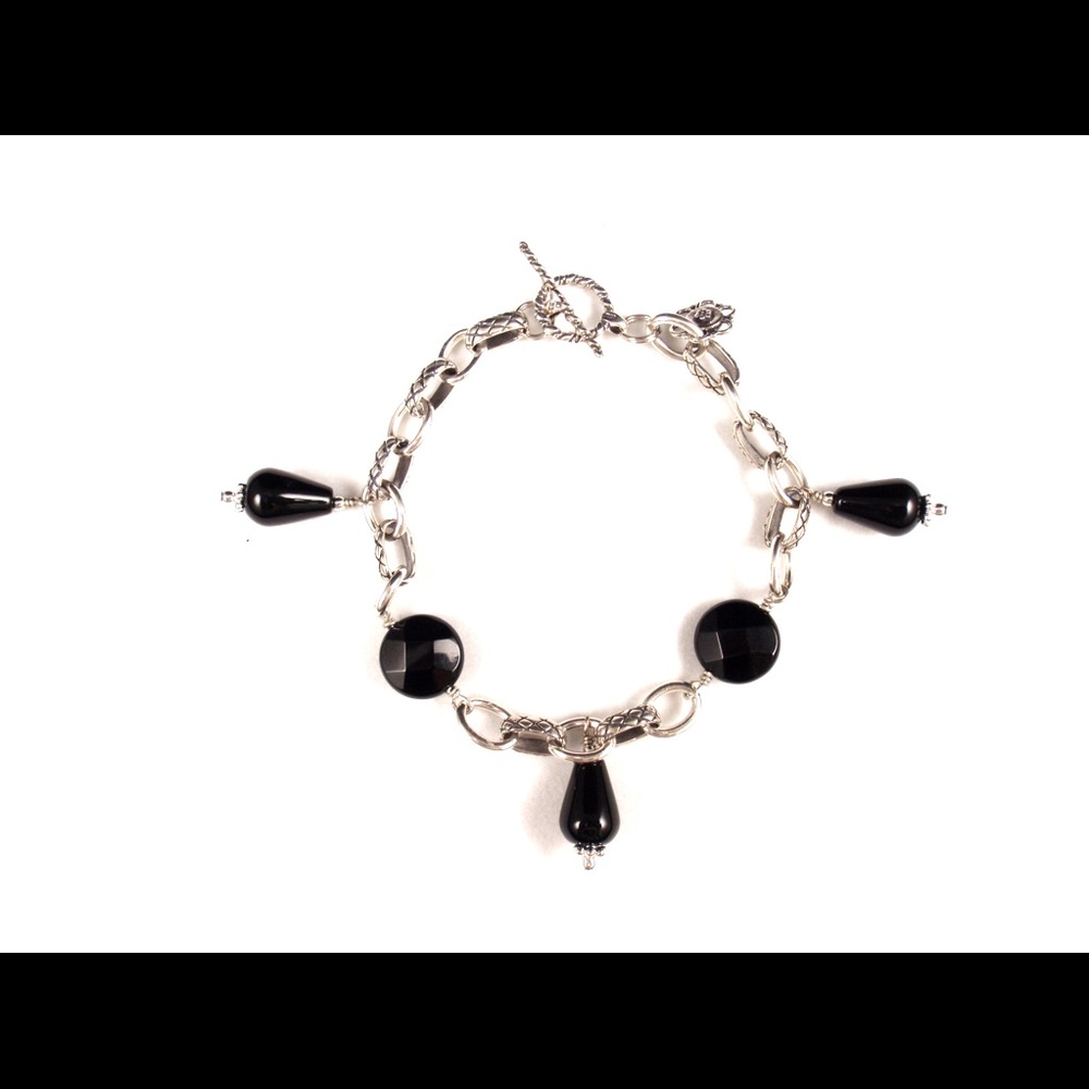 Sterling silver and onyx bracelet